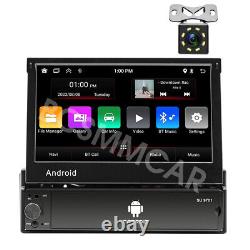 1 Din Car Radio Stereo Retractable Screen Wireless Android Auto CarPlay WiFi GPS