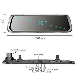 10Inch 4G Car Rearview Mirror DVR Camera Dual Lens Android 5.1 Dash Cam Recorder