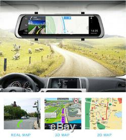 10Inch 4G Car Rearview Mirror DVR Camera Dual Lens Android 5.1 Dash Cam Recorder