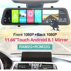 11.66 Car DVR Dash Camera 4G Wifi GPS Navi BT Rearview Mirror Recorder ADAS