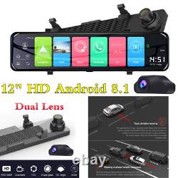 12in Car DVR Dual Lens Front Rear Camera Video Recorder Night Vision GPS 4G Wifi