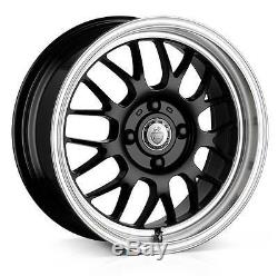 15 Cades Eros Black Lip Polished Alloy Wheels Only Brand New 4x108 Et35 Rims