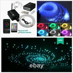 16W RGBW Fiber Optic Star Ceiling Starry Decor Lights BT APP RF Meteor Lamp Kit