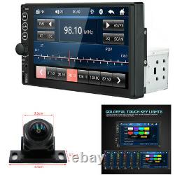 1DIN Car Stereo Radio 7in Bluetooth TF USB RCA AUX MP5 Player + Rear View Camera