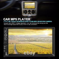 1DIN Car Stereo Radio 7in Bluetooth TF USB RCA AUX MP5 Player + Rear View Camera