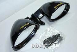 2 x CLASSIC SPORT WING MIRRORS VITALONI CALIFORNIAN PIANO BLACK BRAND NEW