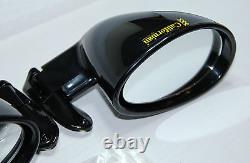 2 x CLASSIC SPORT WING MIRRORS VITALONI CALIFORNIAN PIANO BLACK BRAND NEW