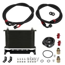 25 Row AN8 Engine Oil Cooler WithBracket + 3/416 & M20 Filter Adapter Hose Line