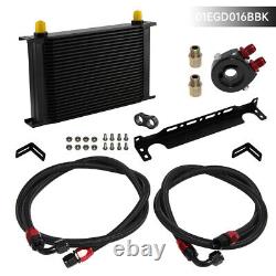 25 Row AN8 Engine Oil Cooler WithBracket + 3/416 & M20 Filter Adapter Hose Line