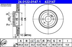 2x ATE 24.0122-0147.1 BRAKE DISC FRONT AXLE FOR ABARTH, ALFA ROMEO, CITROËN, LANC