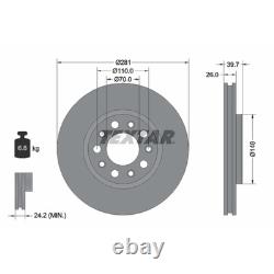 2x Brake Discs Vented For Jeep Renegade B1 BU BV 2.4 Flex 4x4 Textar PRO Front