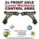 2x Front Axle Lower Control Arms For Alfa Romeo Mito 1.3 Multijet 2011-on
