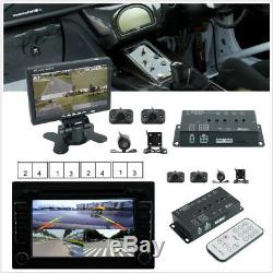 360° 4-CH Inputs Car Surround View System Dash Cam DVR Digital Camera 7 Monitor