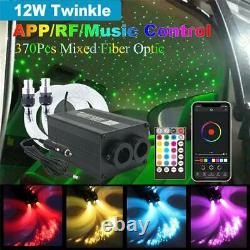 370Pcs Mixed Fiber Optic Car Roof Ceiling Twinkle Star Lights Kit Remote Control