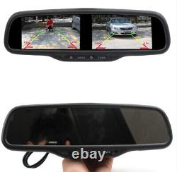 4.3 LCD Dual Screen 4CH HD Rear View Mirror Anti-glare Digital Monitor+Bracket