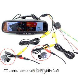 4.3 LCD Dual Screen 4CH HD Rear View Mirror Anti-glare Digital Monitor+Bracket