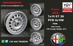 4 Alloy Wheels Alpha Romeo 105 Giulia Coupe GTC Gta 7x15 4x108 Fegen Jantes