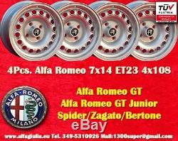 4 Cerchi Alfa Romeo 7x14 ET23 Giulia GT GTA Wheels Felgen llantas jantes TUV