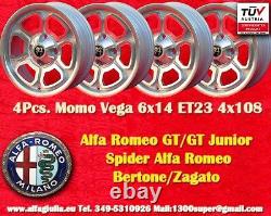 4 Cerchi Momo Vega Alfa Romeo 6x14 Giulia GT GTA Wheels Felgen llantas jantes