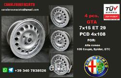 4 Cerchi lega Alfa Romeo 105 Giulia Coupè GTC GTA 7x15 4x108 fegen wheels jantes