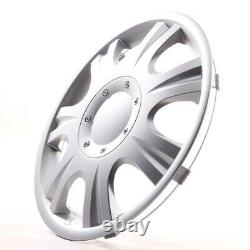 4 Hub Caps 15 Inch Wheel Trims Covers Ibiza silber for Alfa Dacia Honda Land Rov