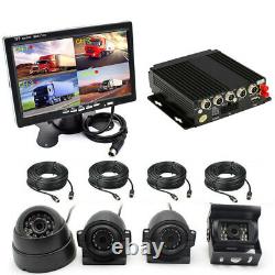 4CH Car Bus DVR GPS Realtime Video Recorder Box+7'' HD Monitor+4 Pcs CCD Cameras