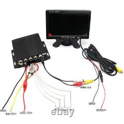 4CH Car Bus DVR GPS Realtime Video Recorder Box+7'' HD Monitor+4 Pcs CCD Cameras