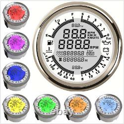 6In1 Multifunction 7-Color LED GPS Speedometer Tachometer Oil Pressure Voltmeter