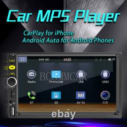 7in Car Radio Double 2DIN For Apple CarPlay Stereo Touch Screen Bluetooth FM USB