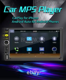 7in Car Radio Double 2DIN For Apple CarPlay Stereo Touch Screen Bluetooth FM USB