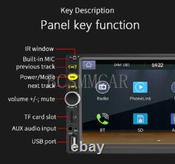 7in Car Radio Double 2DIN For Apple CarPlay Stereo Touch Screen Bluetooth FM USB