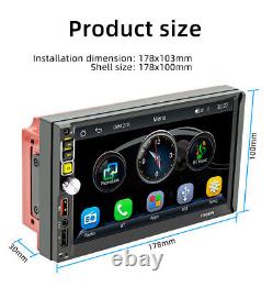 7in Double 2 Din Wireless Android Auto CarPlay USB Car Stereo Radio With Camera