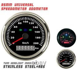 85mm Red LED Waterproof 200km/h Car SUV Truck GPS Speedometer Odometer Universal