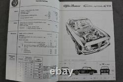 Alfa Romeo Giulia sprint GTA Uso E Manutenzione TOP Juni 1965 Italienisch