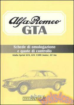 Alfa Romeo Gta Homoligation Book Omologazione 2000 1300 Junior Racing