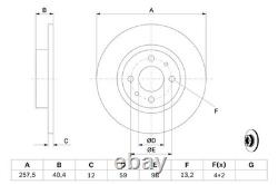 BOSCH 0986478343 Brake Disc Front Solid 257.5mm Ø Fits Alfa Romeo Fiat Lancia