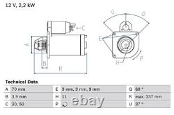 BOSCH Starter Fits ALFA ROMEO Giulietta FIAT 500X JEEP Renegade 10-20 0986027000