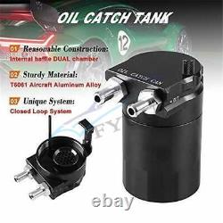 Black Aluminum 300ml Car Oil Catch Can Breather Baffled Aluminum Reservoir Tank