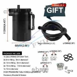 Black Aluminum 300ml Car Oil Catch Can Breather Baffled Aluminum Reservoir Tank