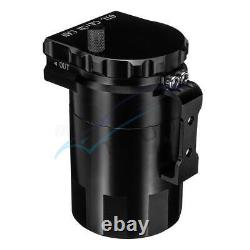 Black Aluminum 300ml Car Oil Catch Can Breather Baffled Aluminum Reservoir Tank