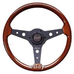 CLASSIC WOOD STEERING WHEEL 340mm 13.4 LUISI MONTREAL MAHOGANY MADE IN ITALY