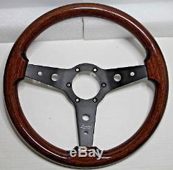 CLASSIC WOOD STEERING WHEEL 340mm 13.4 LUISI MONTREAL MAHOGANY MADE IN ITALY