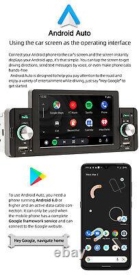Car Radio 1DIN Bluetooth Stereo MP5 Player USB FM Head Unit Carplay Android Auto