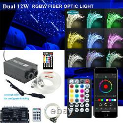 Car Starry Twinkle Fiber Optic Lamps BT APP Control Headliner Light RGB withRemote