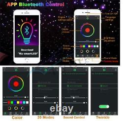 Car Starry Twinkle Fiber Optic Lamps BT APP Control Headliner Light RGB withRemote