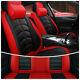 Deluxe Edition Full Seat Pu Leather Car Seat Covers Cushions Black/red +headrest