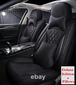 Deluxe Edition Seat Cushion Microfiber Leather Car Seat Covers Full Set 4 Season