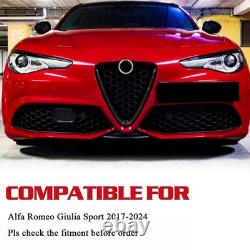 Dry Carbon Fiber Front V Shape Grille Grill For Alfa Romeo Giulia Sport 2017-24