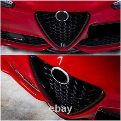 Dry Carbon Fiber Front V Shape Grille Grill For Alfa Romeo Giulia Sport 2017-24