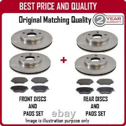 Front And Rear Brake Discs And Pads For Alfa Romeo 147 3.2 V6 Gta 3/2003-10/2003